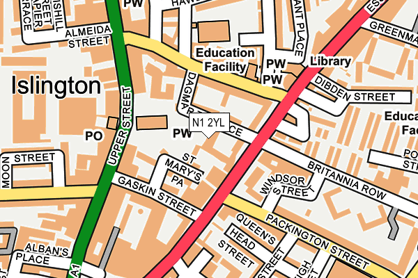N1 2YL map - OS OpenMap – Local (Ordnance Survey) N1 2YL map - OS OpenMap – Local (Ordnance Survey)