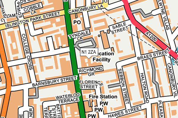 N1 2ZA map - OS OpenMap – Local (Ordnance Survey) N1 2ZA map - OS OpenMap – Local (Ordnance Survey)