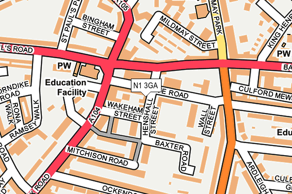 N1 3GA map - OS OpenMap – Local (Ordnance Survey) N1 3GA map - OS OpenMap – Local (Ordnance Survey)