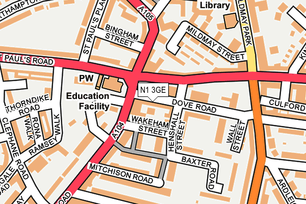 N1 3GE map - OS OpenMap – Local (Ordnance Survey) N1 3GE map - OS OpenMap – Local (Ordnance Survey)