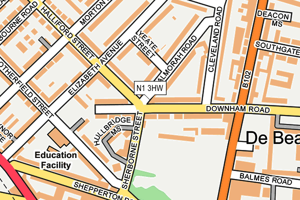 N1 3HW map - OS OpenMap – Local (Ordnance Survey) N1 3HW map - OS OpenMap – Local (Ordnance Survey)