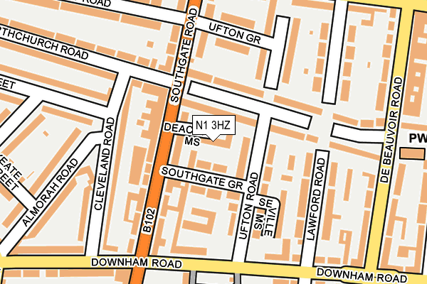 N1 3HZ map - OS OpenMap – Local (Ordnance Survey) N1 3HZ map - OS OpenMap – Local (Ordnance Survey)