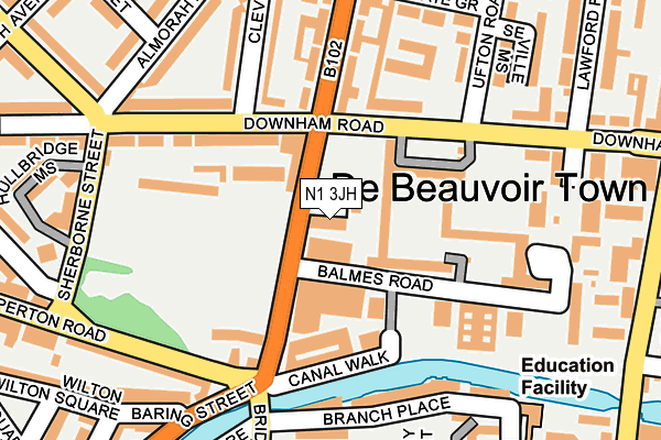 N1 3JH map - OS OpenMap – Local (Ordnance Survey) N1 3JH map - OS OpenMap – Local (Ordnance Survey)