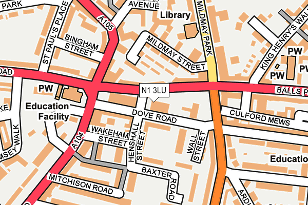 N1 3LU map - OS OpenMap – Local (Ordnance Survey) N1 3LU map - OS OpenMap – Local (Ordnance Survey)