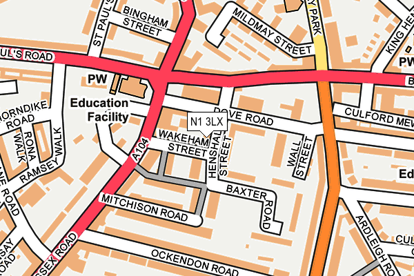 N1 3LX map - OS OpenMap – Local (Ordnance Survey) N1 3LX map - OS OpenMap – Local (Ordnance Survey)