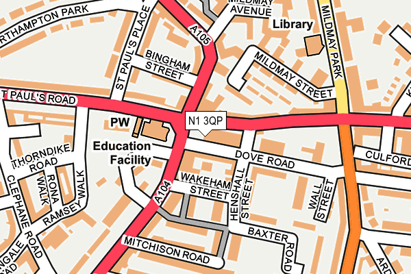 N1 3QP map - OS OpenMap – Local (Ordnance Survey) N1 3QP map - OS OpenMap – Local (Ordnance Survey)