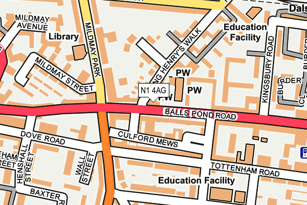 N1 4AG map - OS OpenMap – Local (Ordnance Survey) N1 4AG map - OS OpenMap – Local (Ordnance Survey)