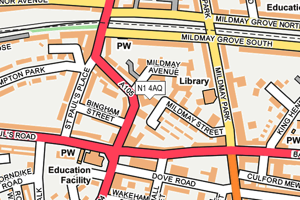 N1 4AQ map - OS OpenMap – Local (Ordnance Survey) N1 4AQ map - OS OpenMap – Local (Ordnance Survey)