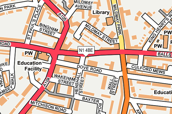 N1 4BE map - OS OpenMap – Local (Ordnance Survey) N1 4BE map - OS OpenMap – Local (Ordnance Survey)