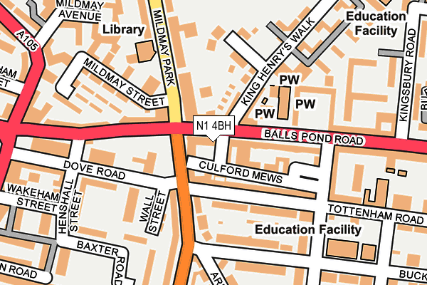 N1 4BH map - OS OpenMap – Local (Ordnance Survey) N1 4BH map - OS OpenMap – Local (Ordnance Survey)