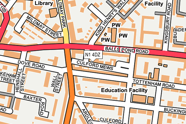 N1 4DZ map - OS OpenMap – Local (Ordnance Survey) N1 4DZ map - OS OpenMap – Local (Ordnance Survey)