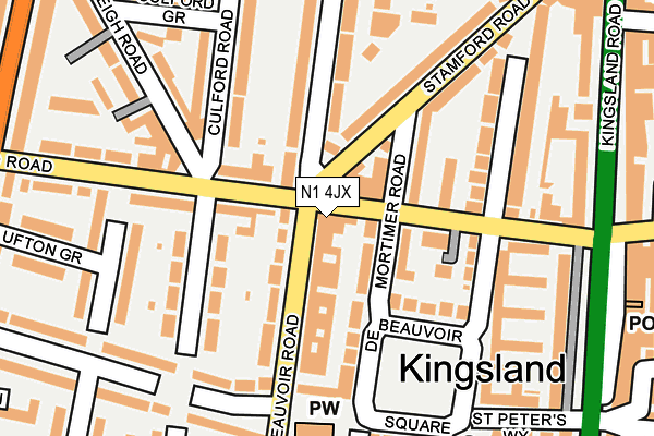 N1 4JX map - OS OpenMap – Local (Ordnance Survey) N1 4JX map - OS OpenMap – Local (Ordnance Survey)
