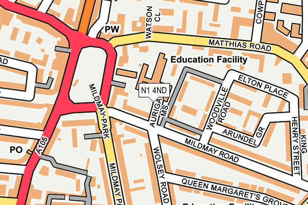 N1 4ND map - OS OpenMap – Local (Ordnance Survey) N1 4ND map - OS OpenMap – Local (Ordnance Survey)