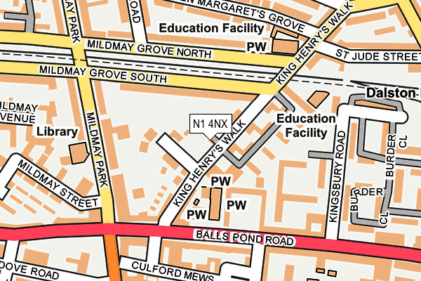N1 4NX map - OS OpenMap – Local (Ordnance Survey) N1 4NX map - OS OpenMap – Local (Ordnance Survey)