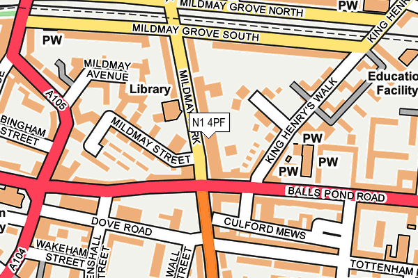 N1 4PF map - OS OpenMap – Local (Ordnance Survey) N1 4PF map - OS OpenMap – Local (Ordnance Survey)