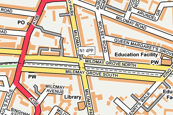 N1 4PP map - OS OpenMap – Local (Ordnance Survey) N1 4PP map - OS OpenMap – Local (Ordnance Survey)