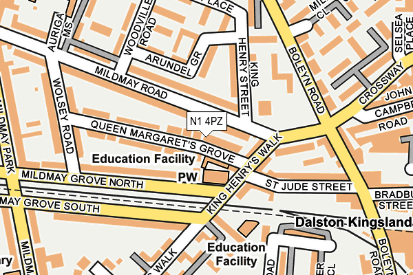 N1 4PZ map - OS OpenMap – Local (Ordnance Survey) N1 4PZ map - OS OpenMap – Local (Ordnance Survey)