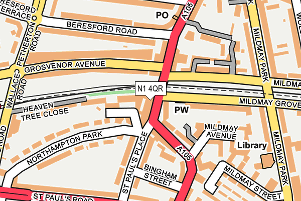 N1 4QR map - OS OpenMap – Local (Ordnance Survey) N1 4QR map - OS OpenMap – Local (Ordnance Survey)