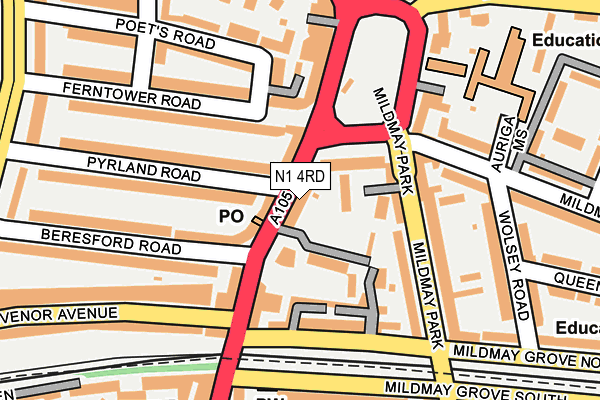 N1 4RD map - OS OpenMap – Local (Ordnance Survey) N1 4RD map - OS OpenMap – Local (Ordnance Survey)