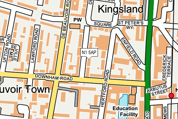 N1 5AP map - OS OpenMap – Local (Ordnance Survey) N1 5AP map - OS OpenMap – Local (Ordnance Survey)