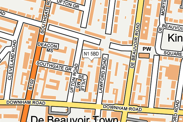N1 5BD map - OS OpenMap – Local (Ordnance Survey)