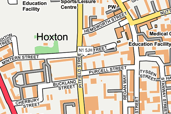 N1 5JH map - OS OpenMap – Local (Ordnance Survey)