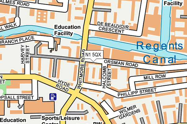 N1 5QX map - OS OpenMap – Local (Ordnance Survey) N1 5QX map - OS OpenMap – Local (Ordnance Survey)