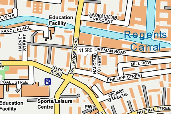 N1 5RE map - OS OpenMap – Local (Ordnance Survey) N1 5RE map - OS OpenMap – Local (Ordnance Survey)