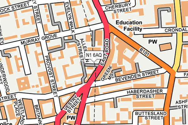 N1 6AQ map - OS OpenMap – Local (Ordnance Survey) N1 6AQ map - OS OpenMap – Local (Ordnance Survey)
