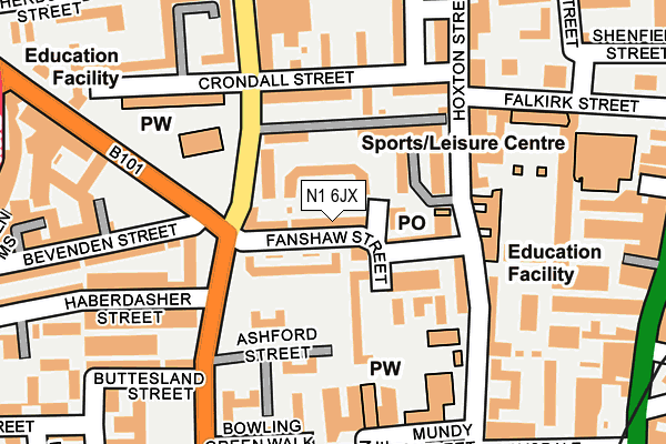 N1 6JX map - OS OpenMap – Local (Ordnance Survey) N1 6JX map - OS OpenMap – Local (Ordnance Survey)