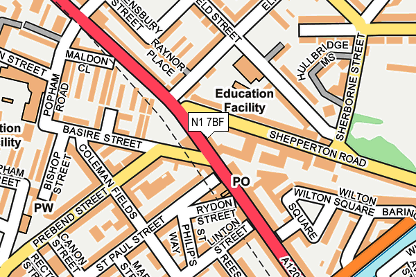 N1 7BF map - OS OpenMap – Local (Ordnance Survey) N1 7BF map - OS OpenMap – Local (Ordnance Survey)