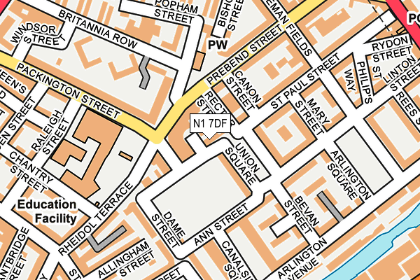 N1 7DF map - OS OpenMap – Local (Ordnance Survey) N1 7DF map - OS OpenMap – Local (Ordnance Survey)