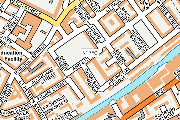 N1 7FG map - OS OpenMap – Local (Ordnance Survey) N1 7FG map - OS OpenMap – Local (Ordnance Survey)
