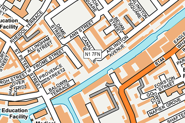 N1 7FN map - OS OpenMap – Local (Ordnance Survey) N1 7FN map - OS OpenMap – Local (Ordnance Survey)