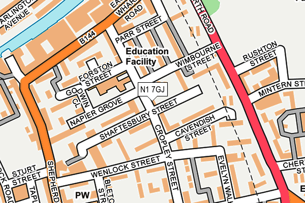 N1 7GJ map - OS OpenMap – Local (Ordnance Survey) N1 7GJ map - OS OpenMap – Local (Ordnance Survey)