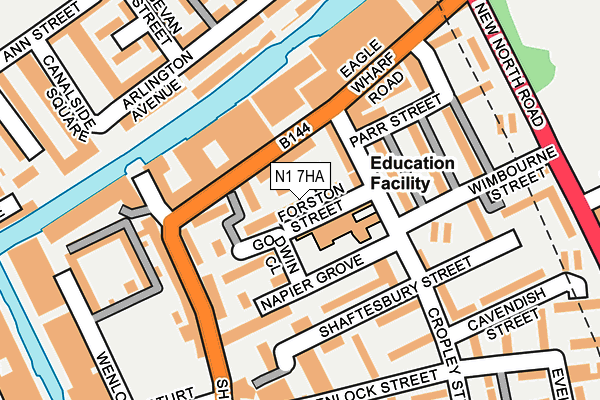 N1 7HA map - OS OpenMap – Local (Ordnance Survey)