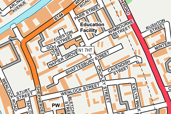 N1 7HT map - OS OpenMap – Local (Ordnance Survey)