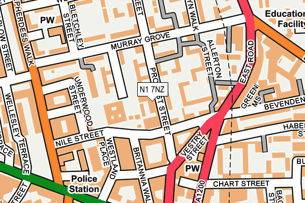 N1 7NZ map - OS OpenMap – Local (Ordnance Survey)
