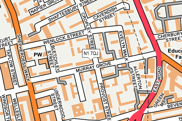 N1 7QJ map - OS OpenMap – Local (Ordnance Survey) N1 7QJ map - OS OpenMap – Local (Ordnance Survey)