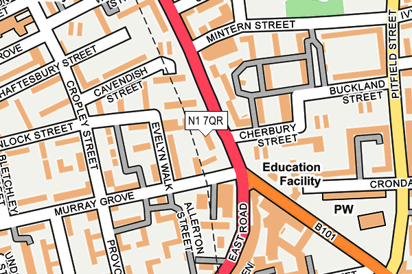 N1 7QR map - OS OpenMap – Local (Ordnance Survey) N1 7QR map - OS OpenMap – Local (Ordnance Survey)