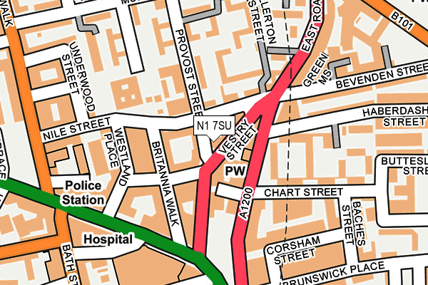 N1 7SU map - OS OpenMap – Local (Ordnance Survey) N1 7SU map - OS OpenMap – Local (Ordnance Survey)