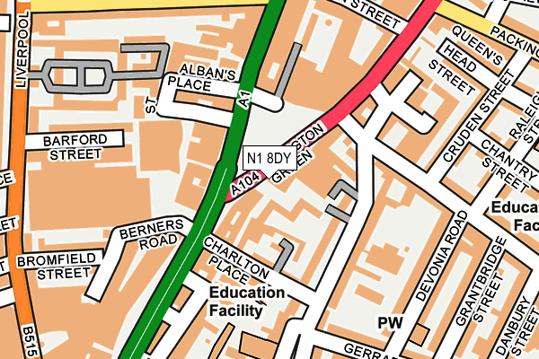 N1 8DY map - OS OpenMap – Local (Ordnance Survey) N1 8DY map - OS OpenMap – Local (Ordnance Survey)