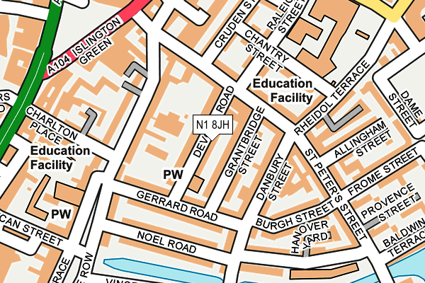 N1 8JH map - OS OpenMap – Local (Ordnance Survey) N1 8JH map - OS OpenMap – Local (Ordnance Survey)