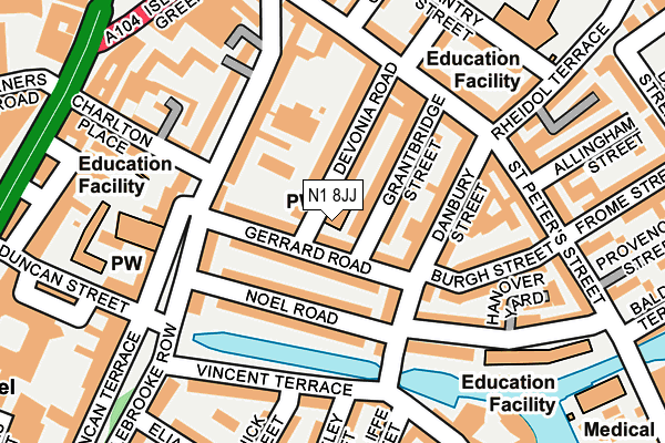 N1 8JJ map - OS OpenMap – Local (Ordnance Survey) N1 8JJ map - OS OpenMap – Local (Ordnance Survey)