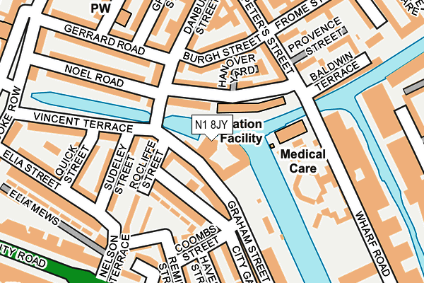 N1 8JY map - OS OpenMap – Local (Ordnance Survey)