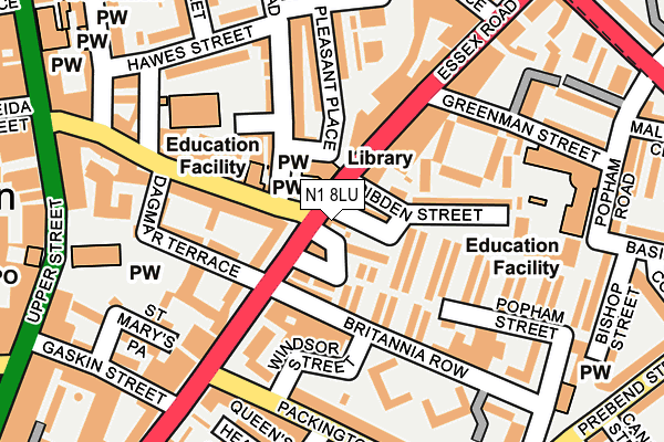 N1 8LU map - OS OpenMap – Local (Ordnance Survey) N1 8LU map - OS OpenMap – Local (Ordnance Survey)
