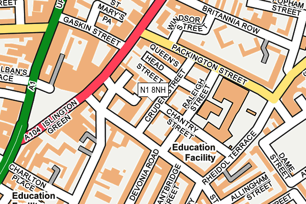 N1 8NH map - OS OpenMap – Local (Ordnance Survey) N1 8NH map - OS OpenMap – Local (Ordnance Survey)