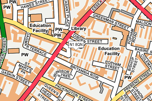 N1 8QN map - OS OpenMap – Local (Ordnance Survey) N1 8QN map - OS OpenMap – Local (Ordnance Survey)