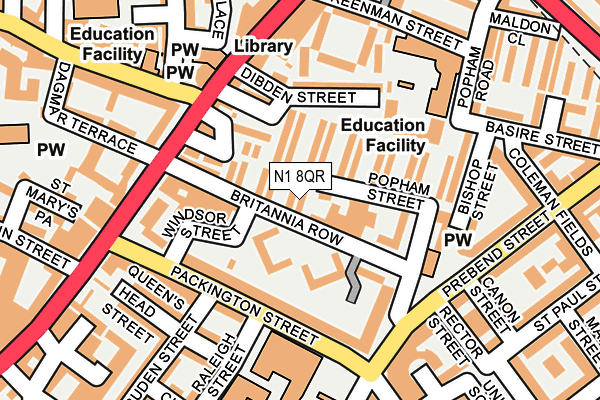 N1 8QR map - OS OpenMap – Local (Ordnance Survey) N1 8QR map - OS OpenMap – Local (Ordnance Survey)