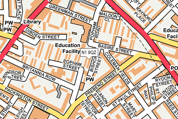 N1 8QZ map - OS OpenMap – Local (Ordnance Survey) N1 8QZ map - OS OpenMap – Local (Ordnance Survey)